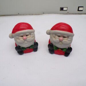 Ceramic Santa Claus Salt & Pepper Shakers Red Christmas Holiday Set Of 2 Small